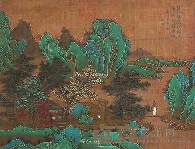 山水 立轴 绢本 30×38cm