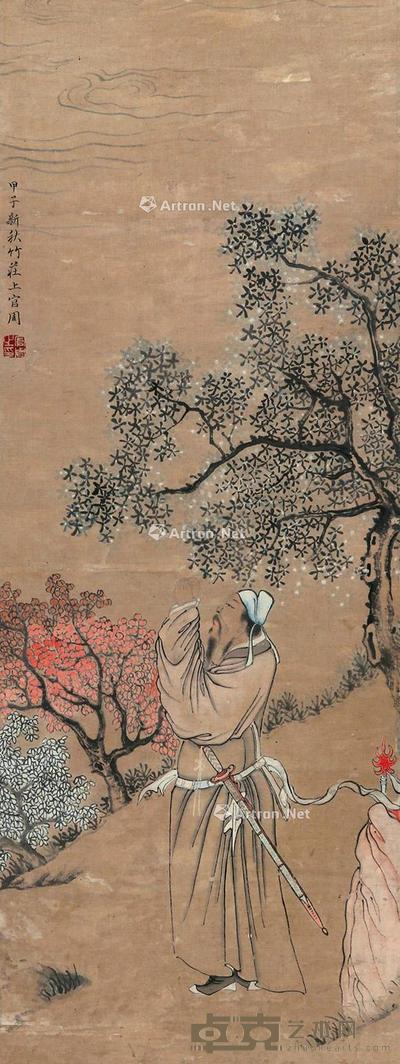 人物 立轴 纸本 84×31cm