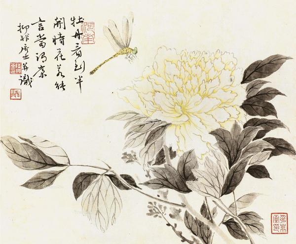  花开富贵 立轴 设色纸本