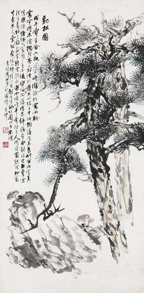  劲松图 立轴 设色纸本