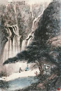  山水人物 立轴 纸本