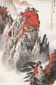  奇峰高秋 立轴 纸本