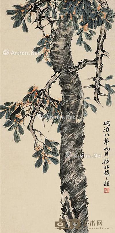  花卉 立轴 纸本 133×67cm