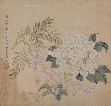 * 花卉 镜心 设色绢本