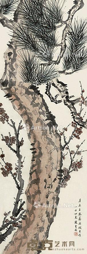  双清 立轴 纸本 92×32cm