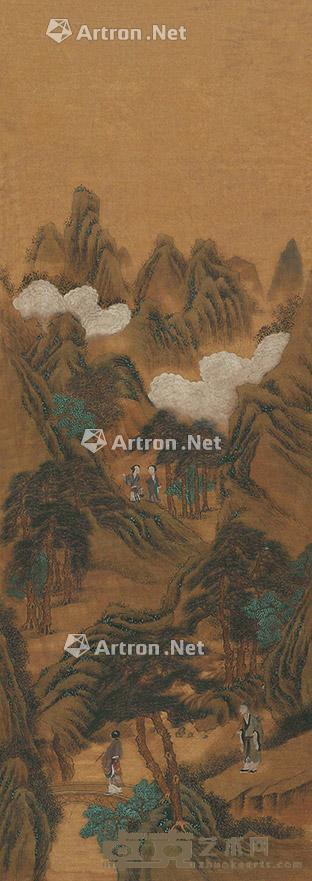  山水 立轴 绢本 110×38cm