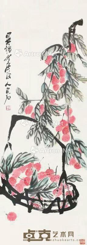  花卉 立轴 纸本 136×49cm