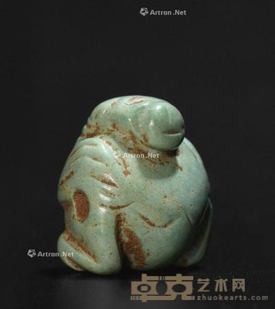  汉代 绿松石辟邪 高1.62cm；宽1.45cm；厚1.34cm