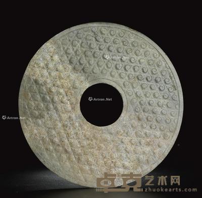  汉代 白玉谷纹璧 径16.95cm；孔径4.44cm；厚0.35cm
