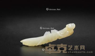  清代 白玉螳螂 高1.28cm；长6.84cm；宽1.26cm