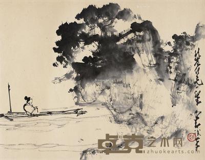 观景图 镜片 设色纸本 30×37cm