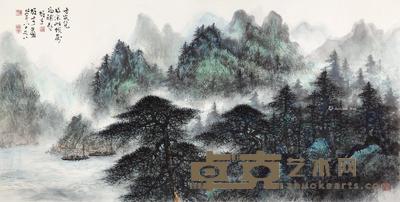  山水 镜片 设色纸本 68×137cm