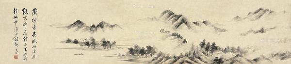  山水 镜片 水墨纸本