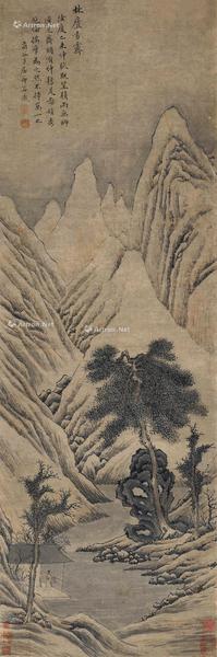  1567年作 林庐雪霁图 镜芯 纸本水墨