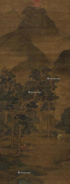  松荫纳凉图 立轴 绢本设色
