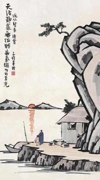  天涯静处无征战 立轴 纸本设色