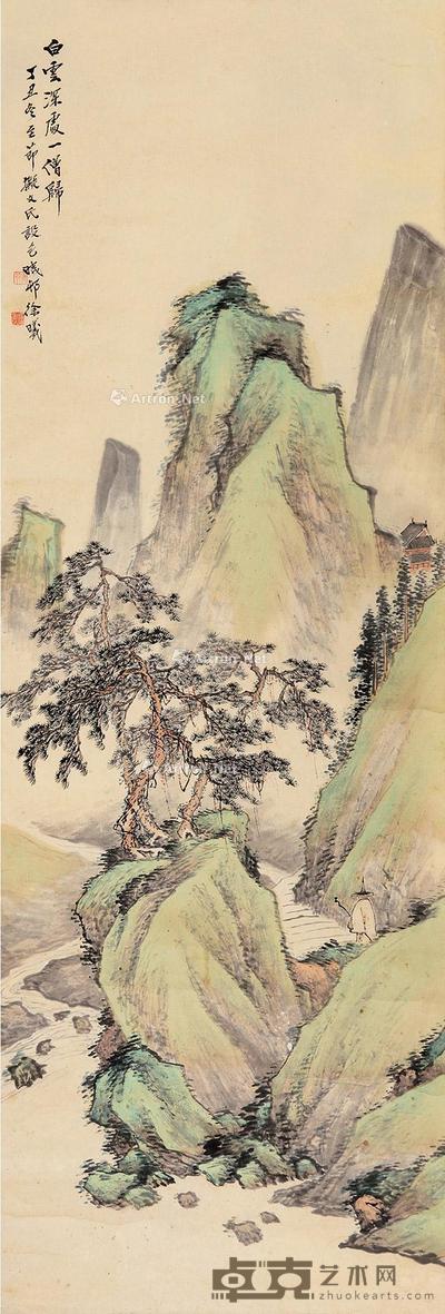 山水 立轴 纸本 137×45cm