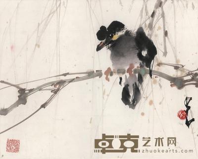 巨身修尾 镜片 设色纸本 30×37cm