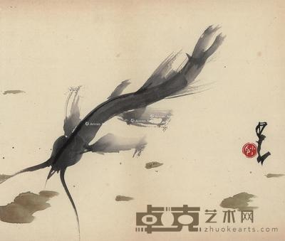 鲢鱼 镜片 设色纸本 30×37cm