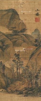  山水 镜片 绢本