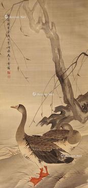  春江水暖 设色绢本 镜芯