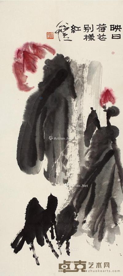  花卉 立轴 设色纸本 85×38cm