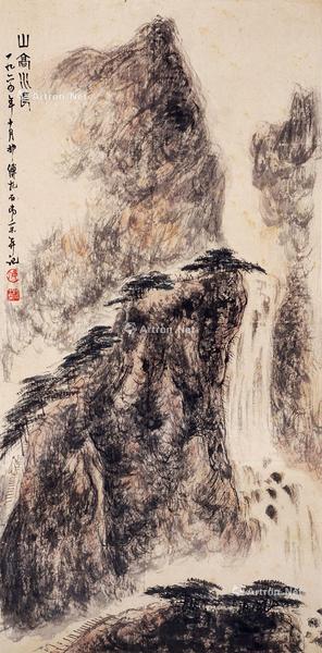  山水 立轴 设色纸本