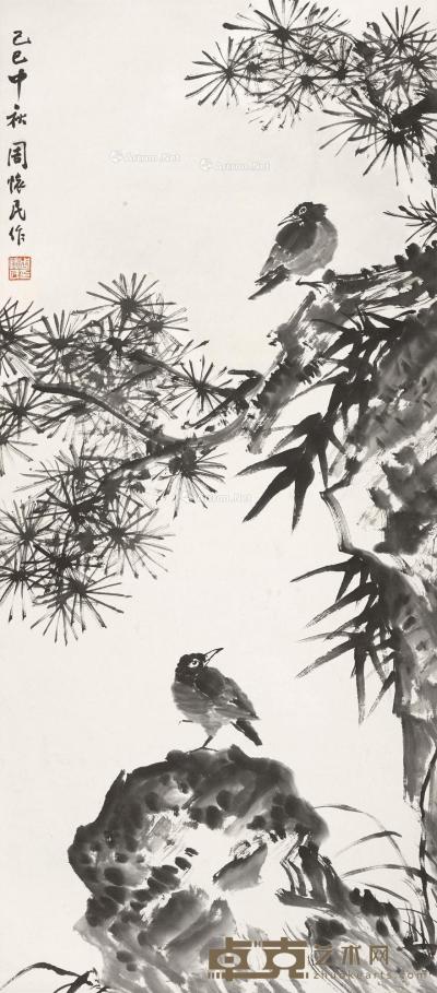  花鸟 立轴 水墨纸本 135×59cm