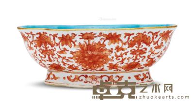  清 矾红海棠碗 直径19.7×7cm