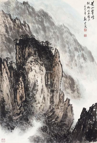  黄山翠峰 镜心 设色纸本