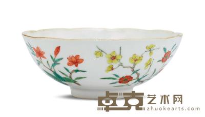  清 粉彩花卉花纹碗 直径13.5×高5.5cm