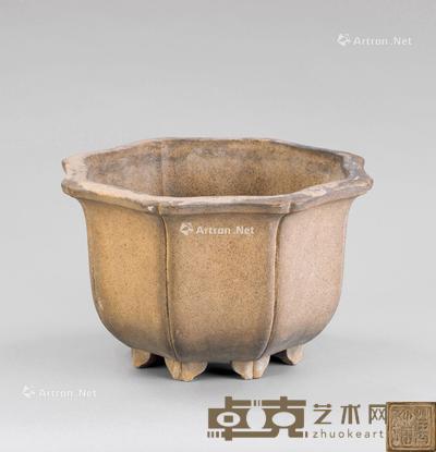 民国（1912-1949） 紫砂葵口八角花盆 长35cm；宽33.5cm；高21.5cm