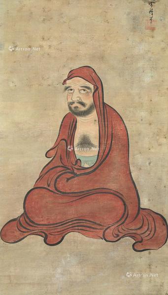  达摩 立轴 设色纸本