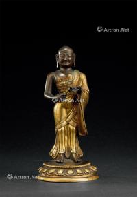  清代（1644-1911） 铜鎏金佛立像