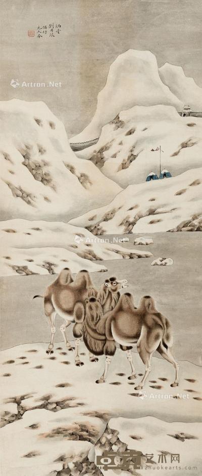  沙漠骆驼 立轴 纸本 96×41.5cm