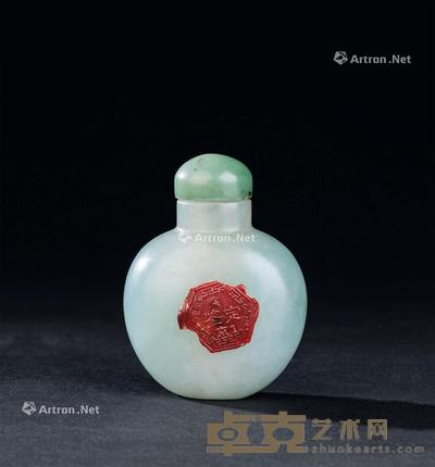  清晚期（1840-1911） 翡翠鼻烟壶 长4.3cm；宽3cm；高5.7cm