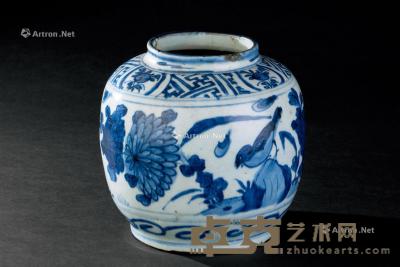  明代（1368-1644） 青花花鸟纹罐 直径16.8cm；高15.9cm