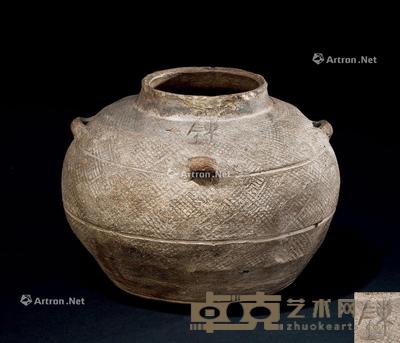  周代（约B.C.1100-256） 灰陶几何纹四系罐 直径15.8cm；高11.6cm