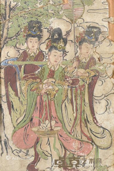  唐代 人物壁画 59×40cm