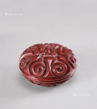  宋代-元代（960-1368） 剔红如意云纹香盒