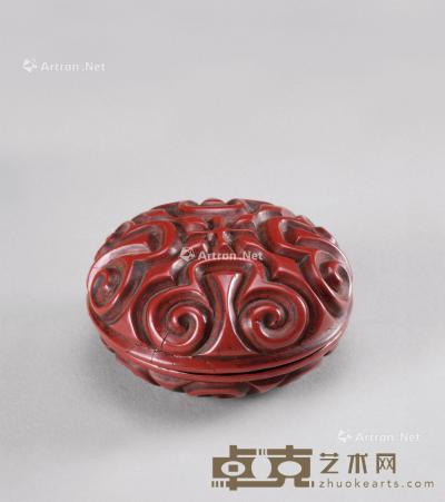  宋代-元代（960-1368） 剔红如意云纹香盒 直径5.8cm；高3cm
