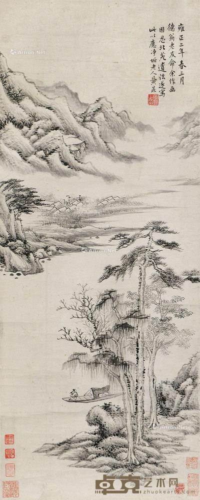  山水 立轴 水墨纸本 81×32cm