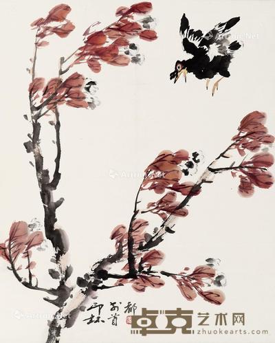  迎风 镜框 纸本 58×47.5cm