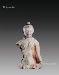  隋代-唐代（581-907） 新疆泥作彩绘佛半身像