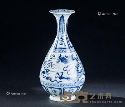  元代（1279-1368） 青花龙纹玉壶春瓶 直径15.3cm；高30cm