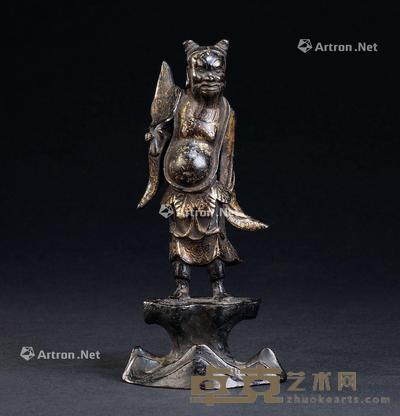  铜漆金汉钟离立像 高16.2cm