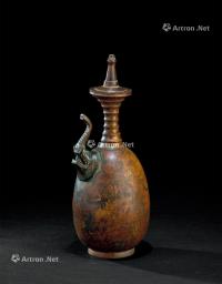  唐代（618-907） 铜象首盖壶