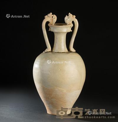  唐代（618-907） 白瓷双龙瓶 直径22.8cm；高44.5cm