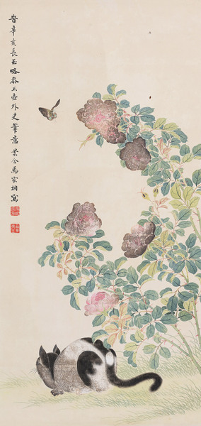  花鸟 镜心 设色纸本