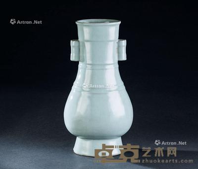  仿官釉弦纹贯耳瓶 长19.9cm；宽16.6cm；高37.1cm